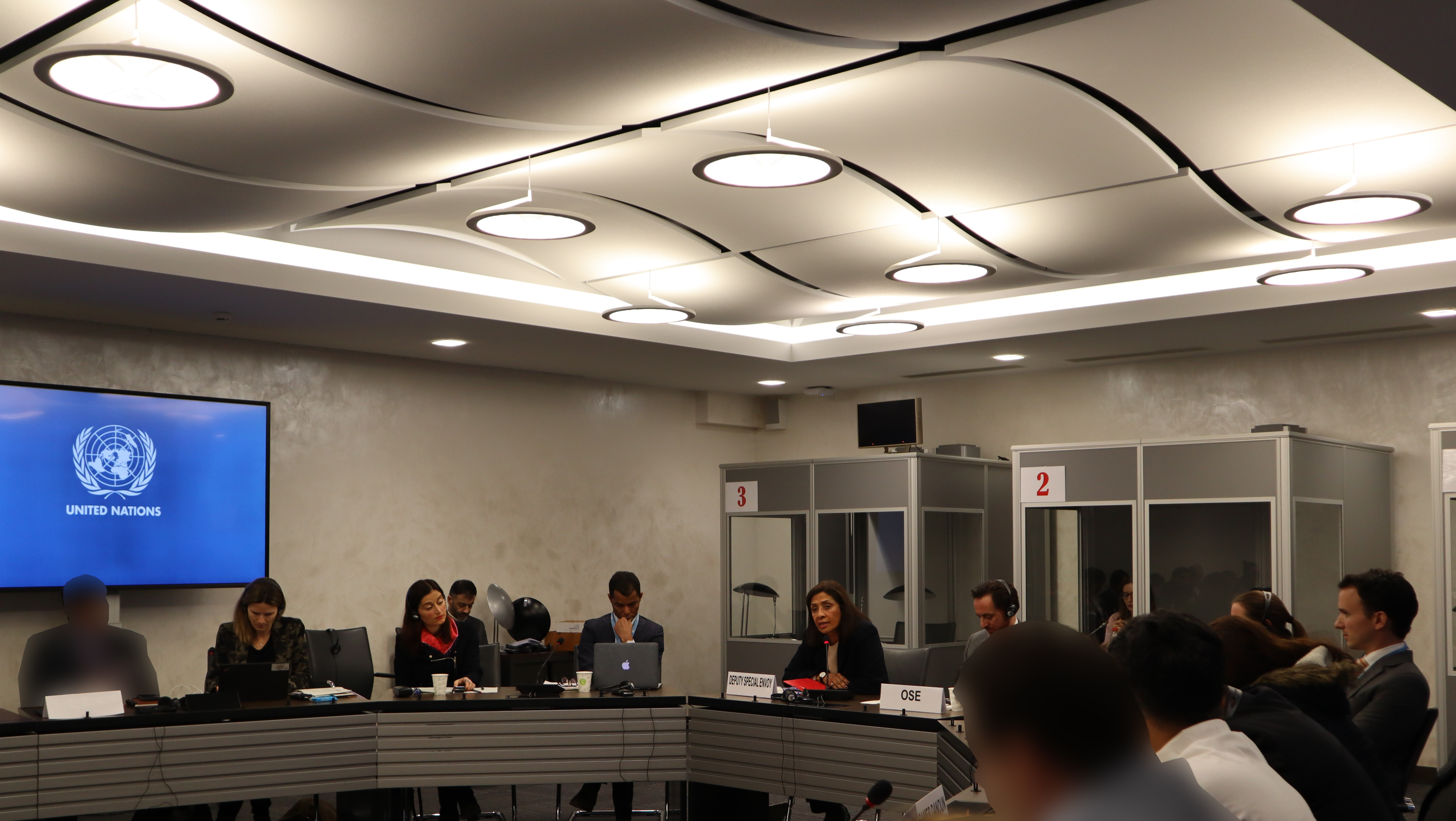 © UN Deputy Special Envoy for Syria, Khawla Matar, and Political Affairs Officers during CSSR Round of Consultations, Palais des Nations, Geneva, Switzerland, January 23-25, 2020. NOREF Photo